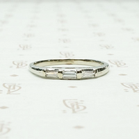Clean Lined Baguette Band in White Gold