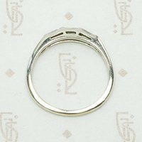 Clean Lined Baguette Band in White Gold, top view.