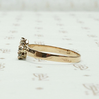 Dainty Victorian Diamond Ring in Rose Gold, left view
