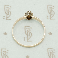 Dainty Victorian Diamond Ring in Rose Gold, top view