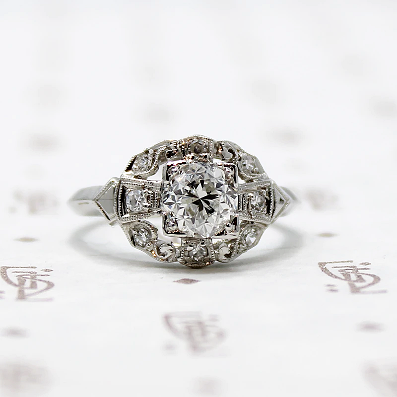 Exceptional 1930s Diamond & Platinum Engagement Ring