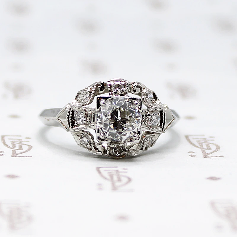 Exceptional 1930s Diamond & Platinum Engagement Ring