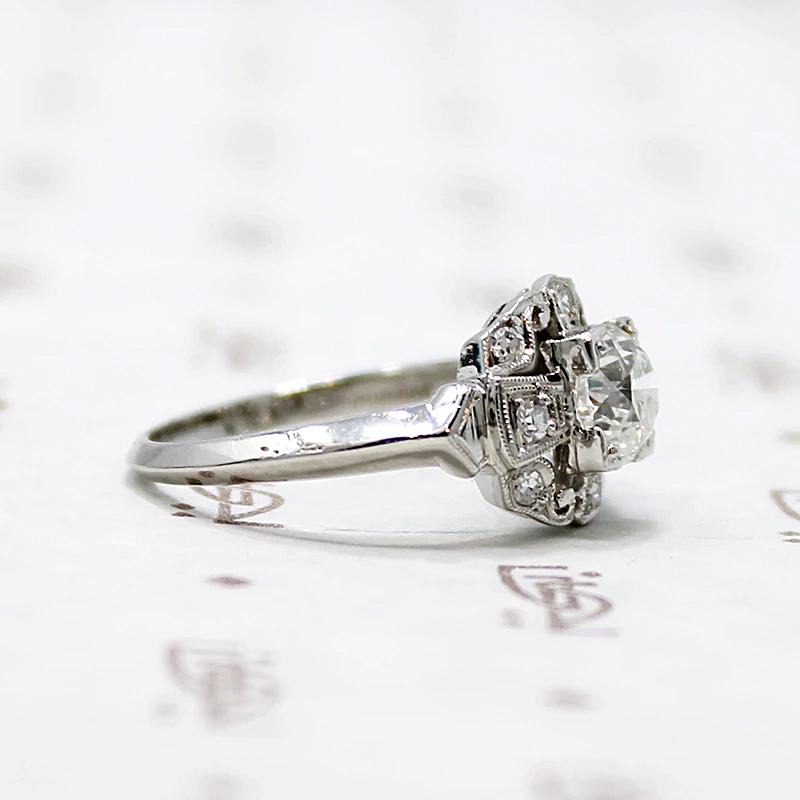 Exceptional 1930s Diamond & Platinum Engagement Ring