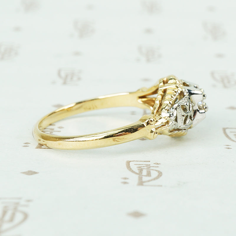Butterfly Sides Vintage Engagement Ring
