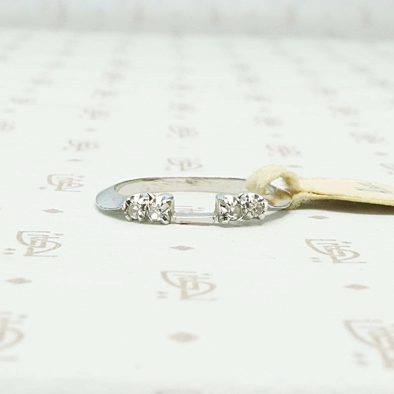 Mid Century Diamond Nesting Wedding Band