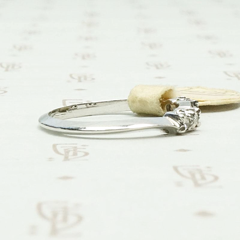 Mid Century Diamond Nesting Wedding Band, right view.