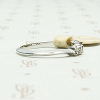 Mid Century Diamond Nesting Wedding Band, right view.