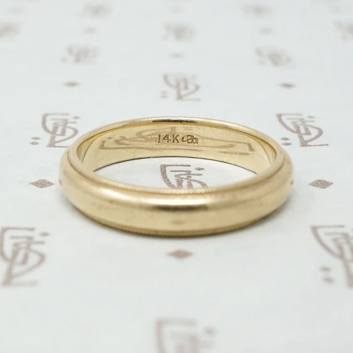 Vintage Gold Band with Milgrain Edge