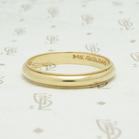 Vintage Men's Milgrain Edged Gold Wedding Band