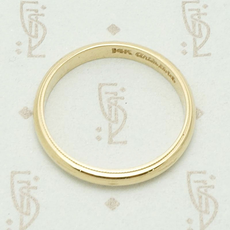 Vintage Men's Milgrain Edged Gold Wedding Band