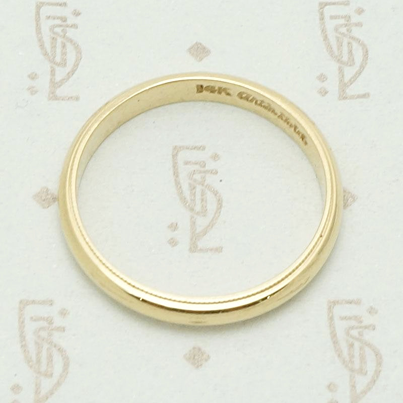 Vintage Men's Milgrain Edged Gold Wedding Band