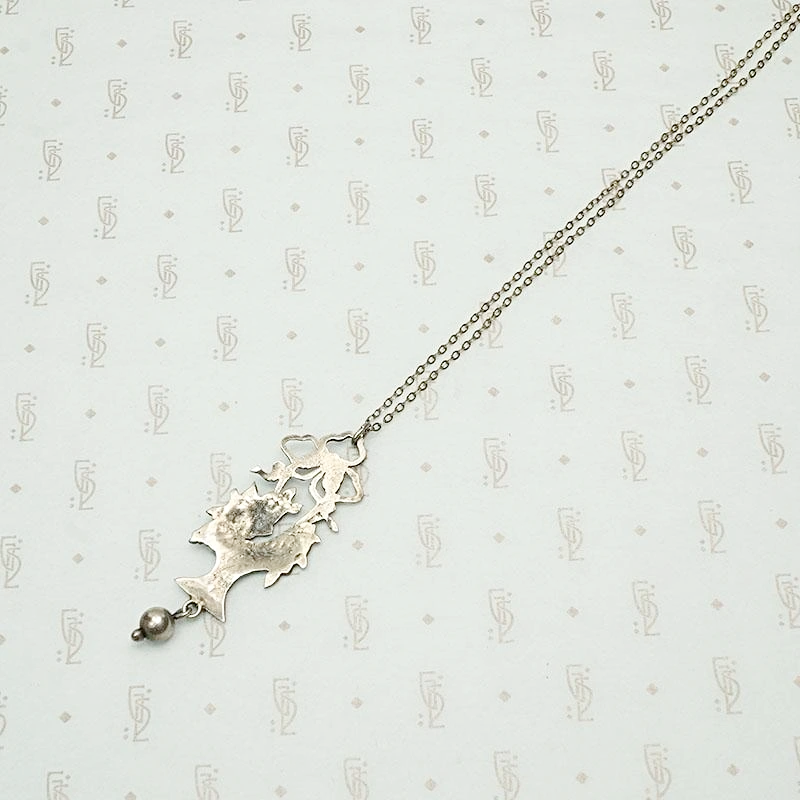 Edwardian Flower Basket Pendant in Sterling Silver