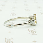Imperial Topaz and Baguette Diamond Engagement Ring