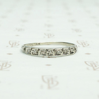 Deco Step Side Diamond White Gold Band