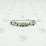Deco Step Side Diamond White Gold Band