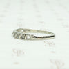 Deco Step Side Diamond White Gold Band. Side view.