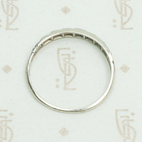 Deco Step Side Diamond White Gold Band. Top view.