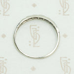 Deco Step Side Diamond White Gold Band. Top view.