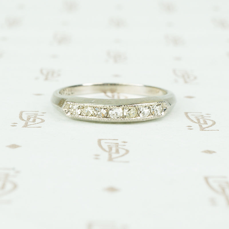 vintage 1940's palladium diamond wedding band mint condition