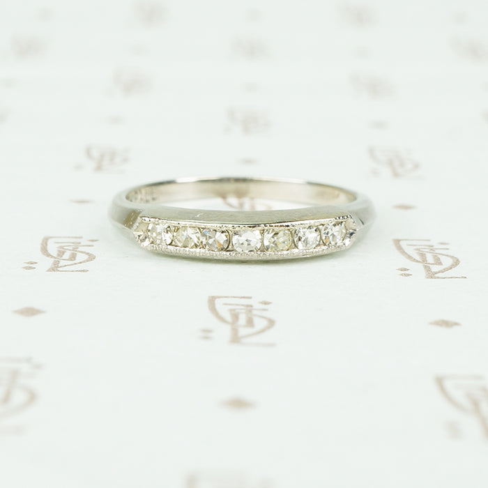 vintage 1940's palladium diamond wedding band mint condition