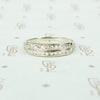 vintage white gold double row diamond band