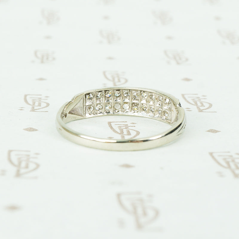 The 1930's White gold Double Row Diamond Band
