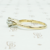 Cushion Old Mine Cut Gold Solitaire