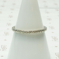 Vintage "Loyal" Band in White Gold