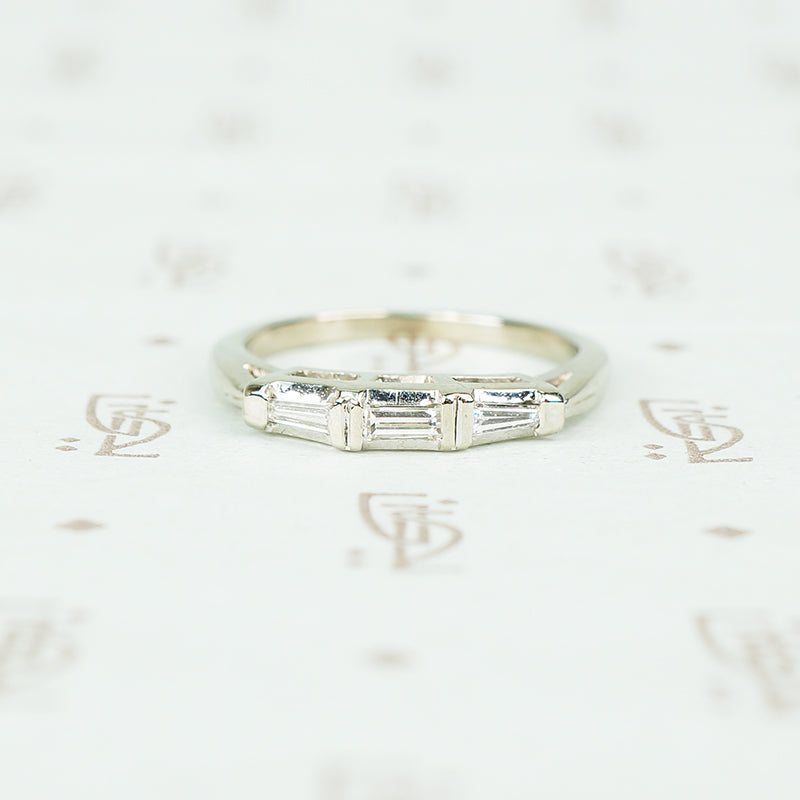 Vintage Triple Baguette Diamond Band