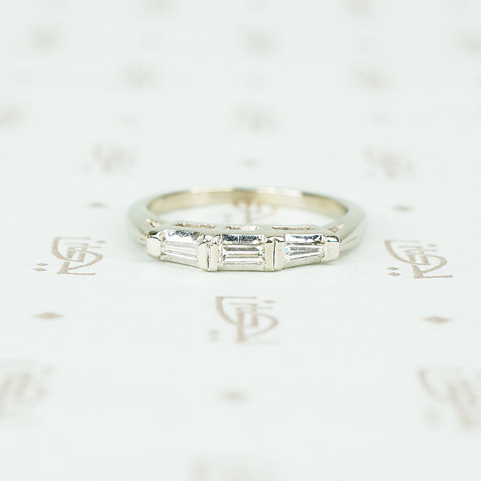 Vintage Triple Baguette Diamond Band
