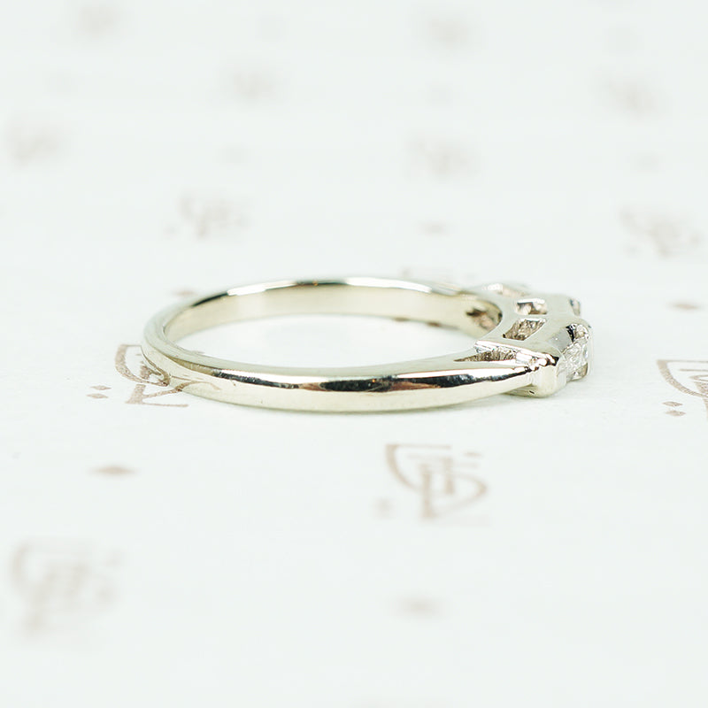 Vintage Triple Baguette Diamond Band