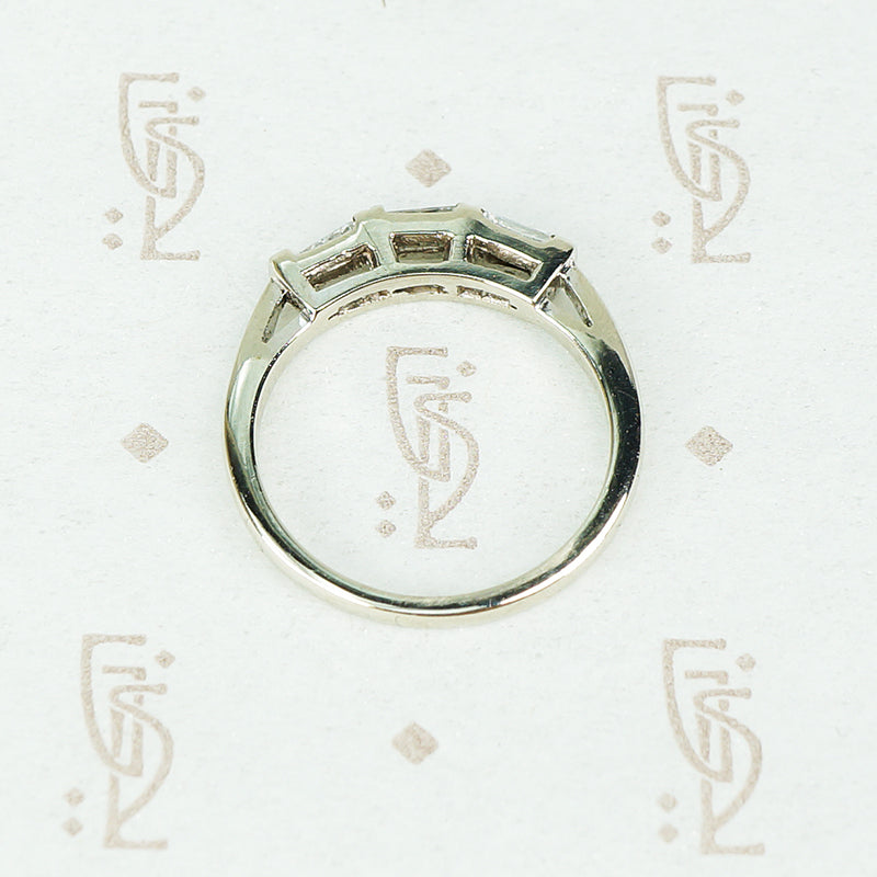 Vintage Triple Baguette Diamond Band