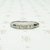 Pristine Wedding Band with Old Mine Cut Diamonds & Platinum