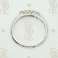 Pristine Wedding Band with Old Mine Cut Diamonds & Platinum, top view.