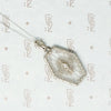 Unusual Camphor Glass in Filigree Necklace