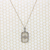 Lacy Filigree Framed Camphor Glass Necklace
