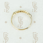 Vintage Low Profile Yellow Gold Diamond Band