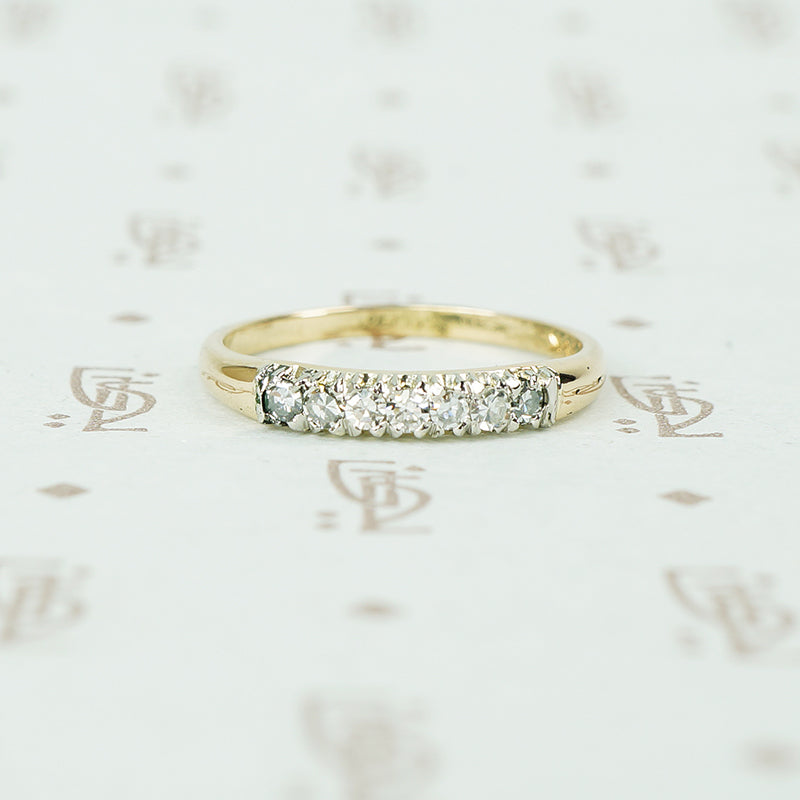 vintage 2 tone gold diamond band circa 1940