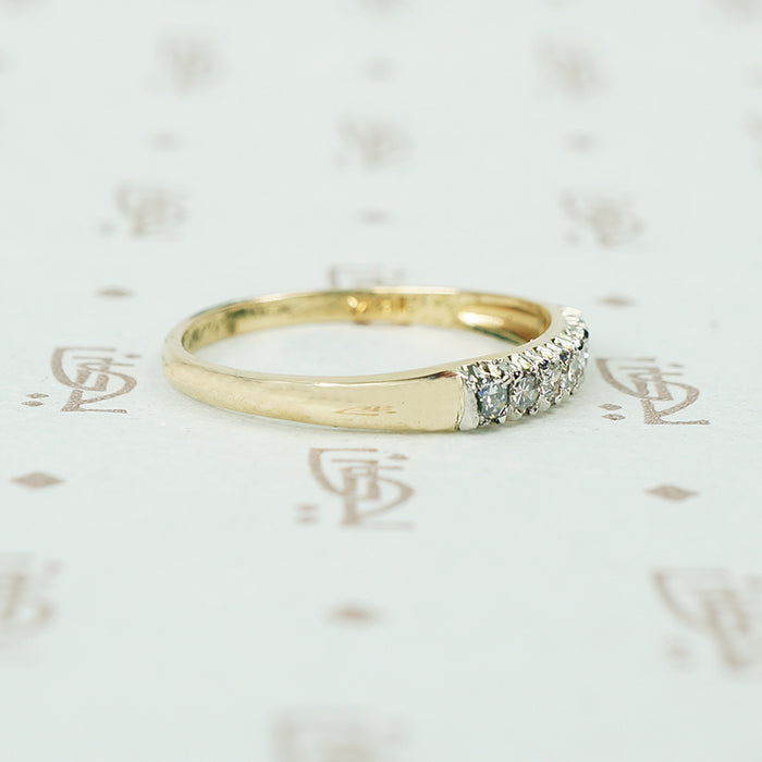 The Perfect 2 tone Gold Diamond Wedding Band