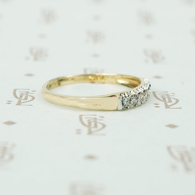 vintage 2 tone gold diamond band circa 1940