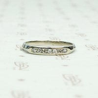 Slim Channel Set Diamond White Gold Band
