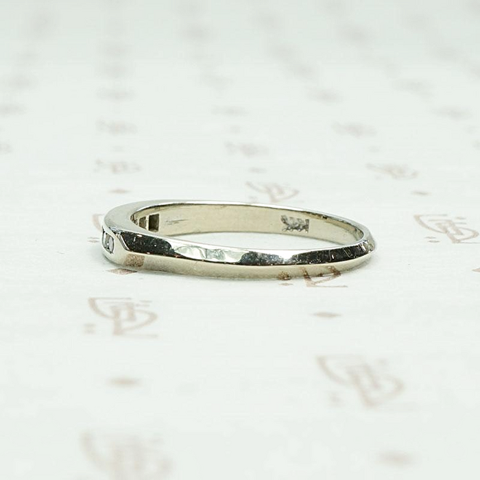 Slim Channel Set Diamond White Gold Band