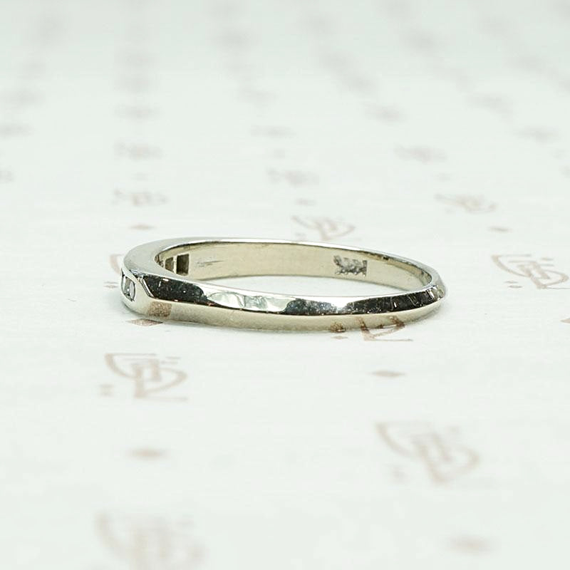 Slim Channel Set Diamond White Gold Band