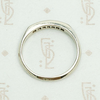 Slim Channel Set Diamond White Gold Band. Top view.