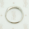 Slim Channel Set Diamond White Gold Band. Top view.