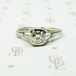 Light Green Diamond Solitaire Engagement Ring