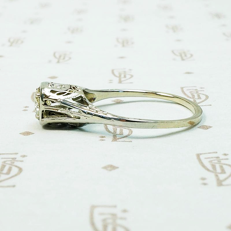 Light Green Diamond Solitaire Engagement Ring