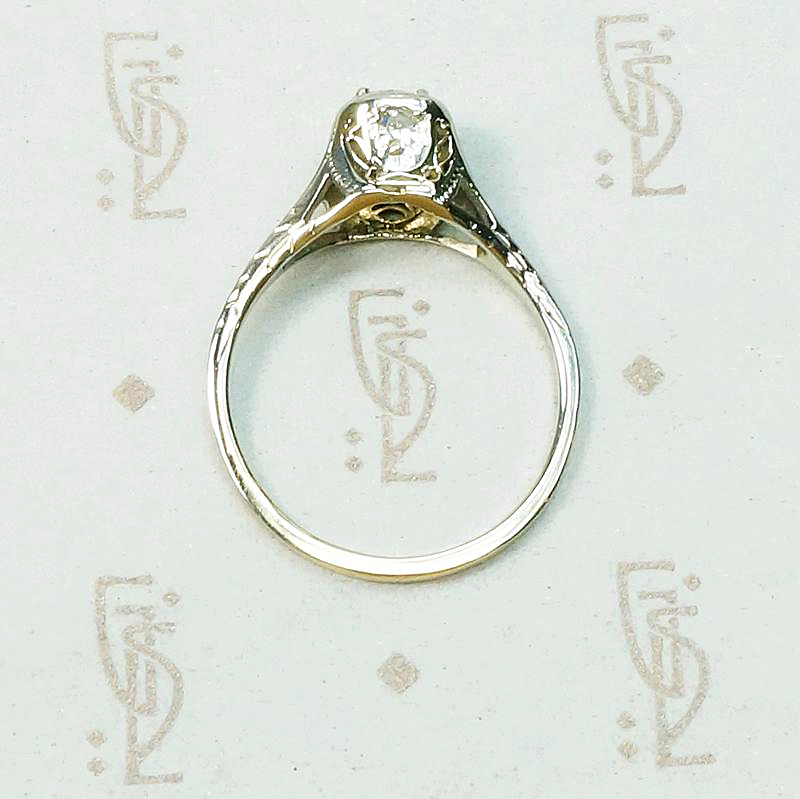 Light Green Diamond Solitaire Engagement Ring