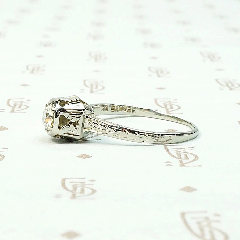 Delicate Deco Diamond Solitaire by Belias