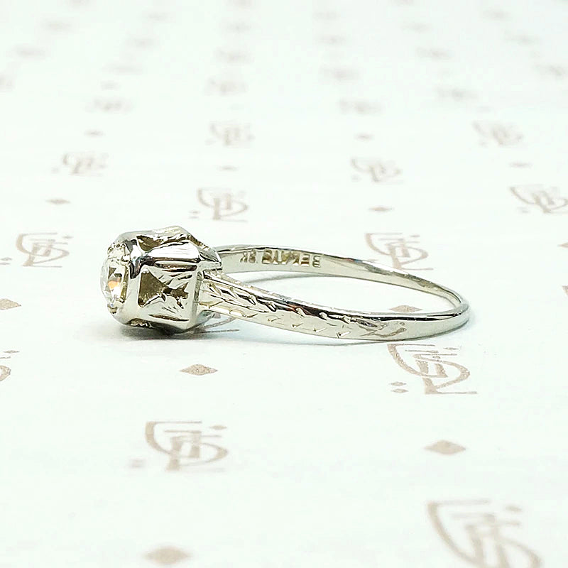 Delicate Deco Diamond Solitaire by Belias